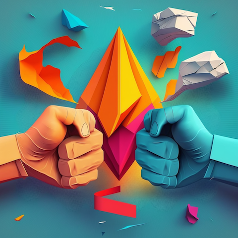 deux mains qui se font face